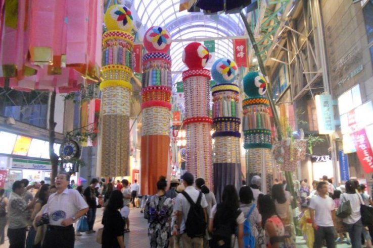 Traditional Kushidama at Sendai Tanabata