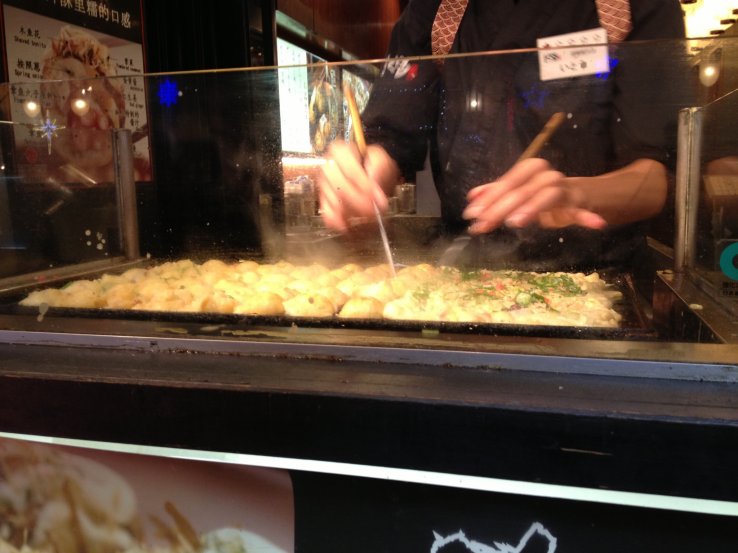 <p>The making of Takoyaki.</p>
