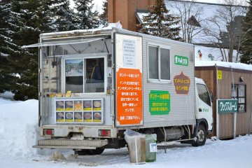 Amazed to see an Indian take-out outside Takino Snow World