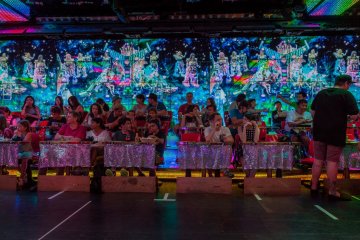 <p>The main stage area, with the audience waiting for the performance to begin</p>
