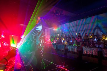 <p>Laser dance show</p>
