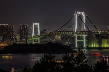 <p>Le Rainbow Bridge illumin&eacute; depuis Odaiba</p>
