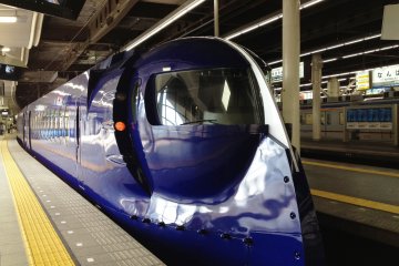 The futuristic&nbsp;Nankai Rapit airport express train at Namba, Osaka.
