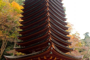 <p>The 13-story pagoda with a person for size reference</p>
