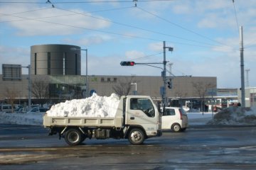 I assume this truck is removing snow, not delivering
