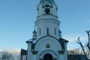 The town's Russian Orthodox church
