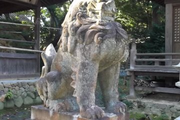 <p>One of the guardian lions</p>

