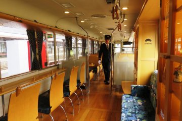 While Europe has the Orient Express, Kyoto's north coast now has a Japanese version, the Kyoto Tango Railway's Matsu train. Named after the pine trees that line the shore at Amanohashidate, where the untouched green mountains touch the sea. 