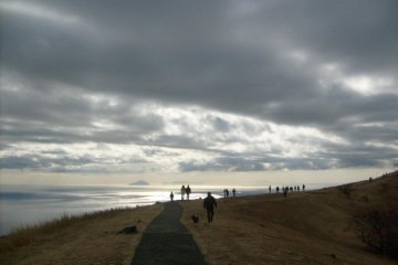 The view south from the trail around the crater