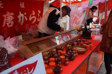 <p>There are other stalls selling things such as spices.</p>
