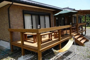 You can relax outside on the decking...watch out for mosquitos though