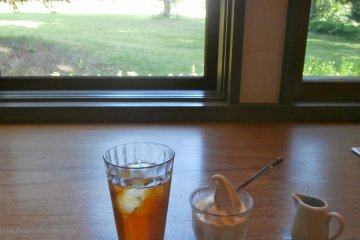 Iced tea and soft serve ice cream