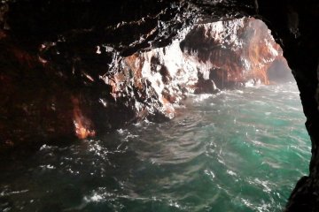A view of the original entrance to the cave.