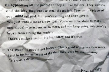<p>Part of his "Manifesto," which was printed on the wall.</p>
