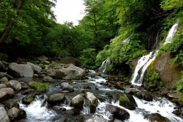 The waterfalls are a pretty sight