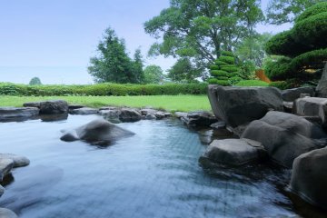 Outdoor bath in daytime