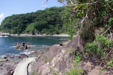Small path along the coast