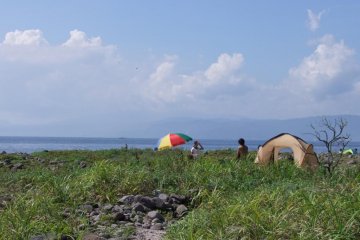 Some families put up day tents