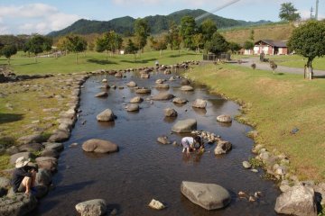 Kids playing in the stream