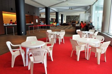 Guests who bring their own food, or purchase something 'take-out', can eat in this area in the hotel lobby.