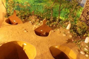 Another burial style as recreated by a diorama in the museum