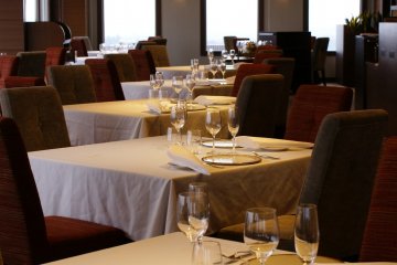 Fine French dining on the top floor of the main building