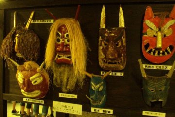 <p>Traditional Namahage masks.</p>