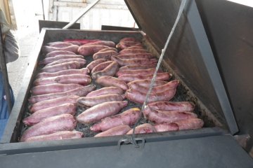 Almost 5 PM and so many more sweet potatoes to sell