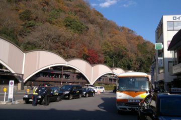 It was Hakone-Yumoto Station where people could take the bus to Ashi Lake

