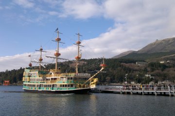 The ship for sightseeing cruise berthed ready to carry the passengers