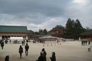 Spacious courtyards in the shrine