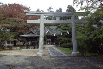 The entrance to the shrine located in the park.
