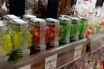 Colorful jarred hard candy from a simpler bygone age