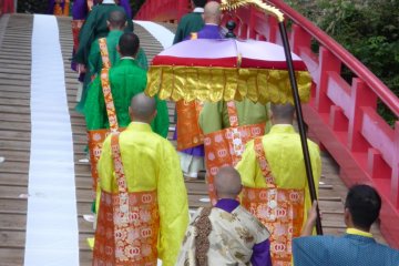 <p>The Procession, headed by priests and others dressed in traditional clothing.</p>