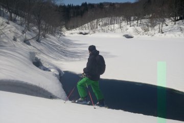 A lake defrosting in spring