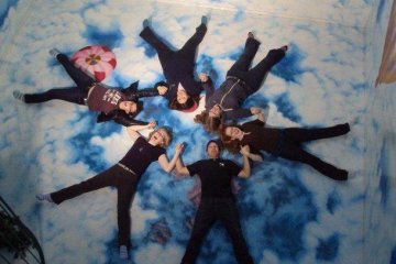 Skydiving indoors.