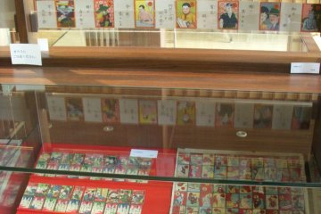 Antique karuta on display in the 2nd floor museum