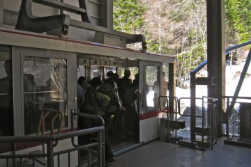 The Komagatake Ropeway at Shirabidaira Station (the bottom terminal)