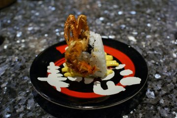 The roll was served with curry mayonnaise