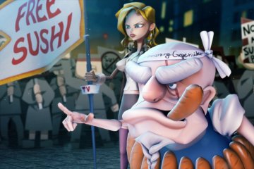 Stills from episodes of Sushi Police