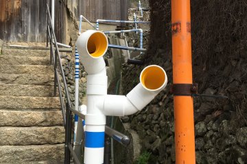 Organ by Tomoko Taniguchi looks like those pipe telephones you play with in the playground. I would love to know if it actually works!