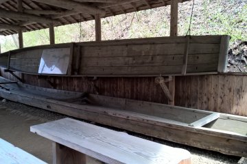 Old ferry boats for the Kitakami river