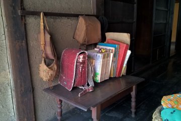 Old school bags and books