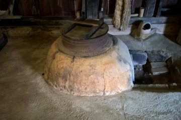 An old earthen stove