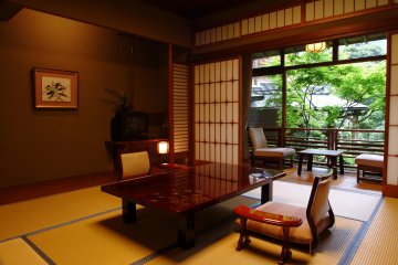 Full tatami area and table in each room for plenty of space to lie down and relax