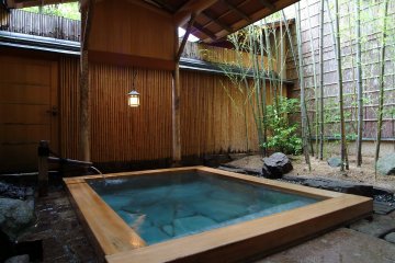 The outdoor onsen area is not to be missed even in this town famous for its onsens