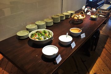 Lunch includes salad as well as fresh bread