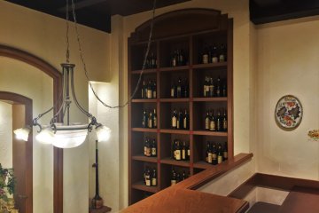The restaurant has plenty of wine