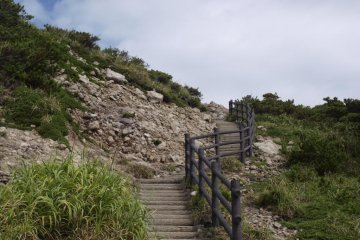 Stairs on the way up to Kambiki viewing point