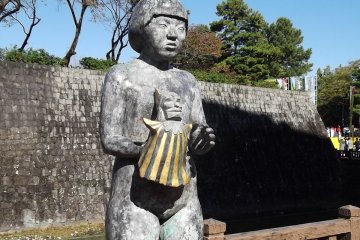 By the moat around Sunpu Castle Park